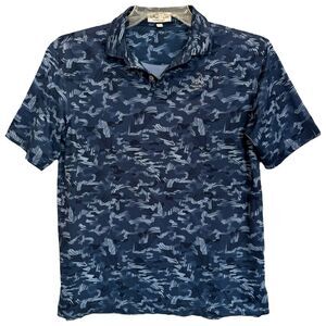 Peter Millar Pinehurst Golf Polo Youth Boys L 11 12 Summer Comfort Palm Camo EUC
